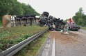 LKW umgestuerzt A 1 Rich Saarbruecken P003